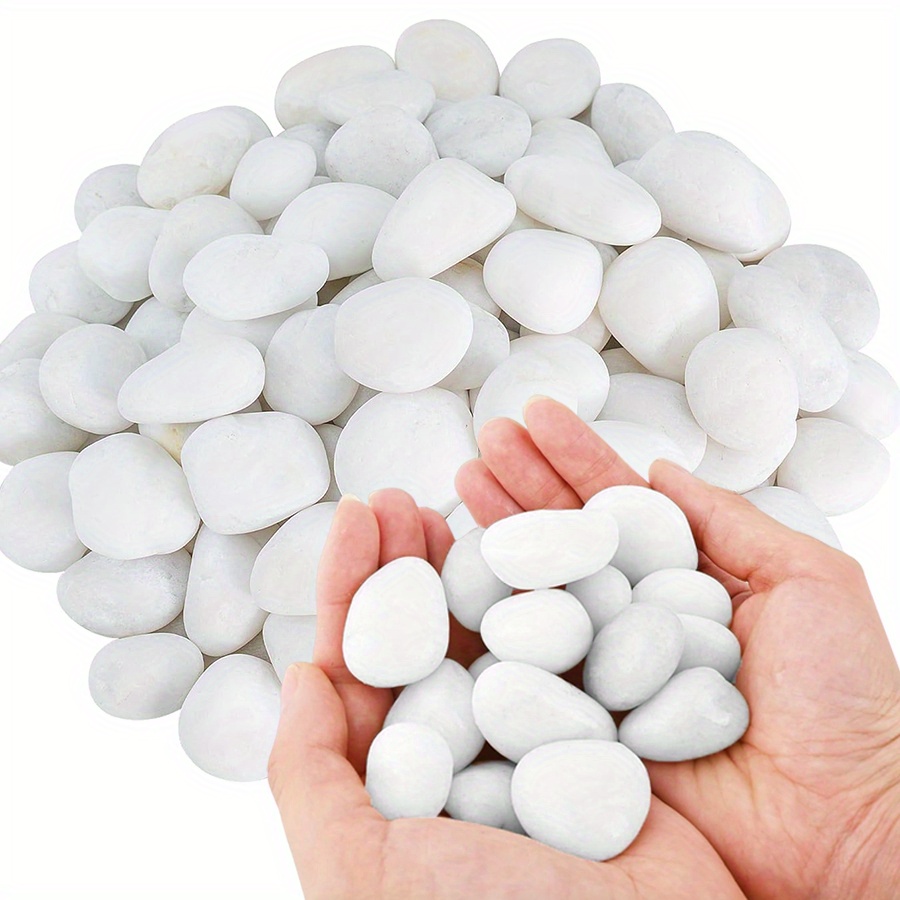 Aquarium Fish Land - 200/400g 흰색 고광택 천연 자갈 2-3cm