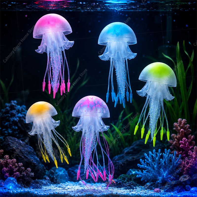 창의적인 시뮬레이션된 떠다니는 형광 발광 효과 해파리  - Aquarium Fish Land 리뷰 및 가격