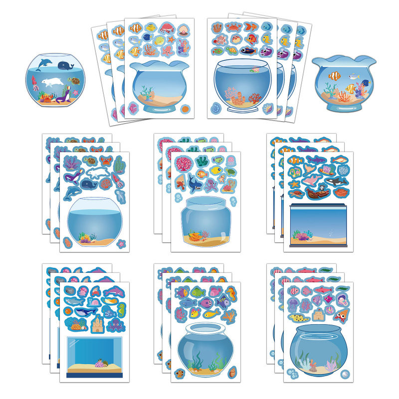 8Pcs 귀여운 만화 꿈 수족관 DIY 스티커 재미있는 - Aquarium Fish Game 리뷰 및 가격
