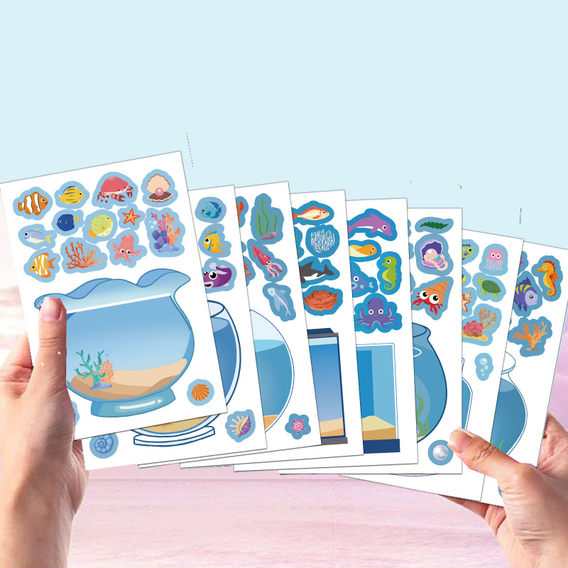 8Pcs 귀여운 만화 꿈 수족관 DIY 스티커 재미있는 - Aquarium Fish Game 리뷰 및 가격