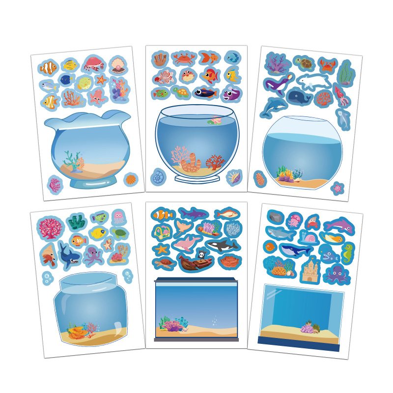 8Pcs 귀여운 만화 꿈 수족관 DIY 스티커 재미있는 - Aquarium Fish Game 리뷰 및 가격